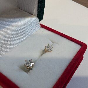 Brand New 14K Yellow Gold Cubic Zirconia Earrings For Sale